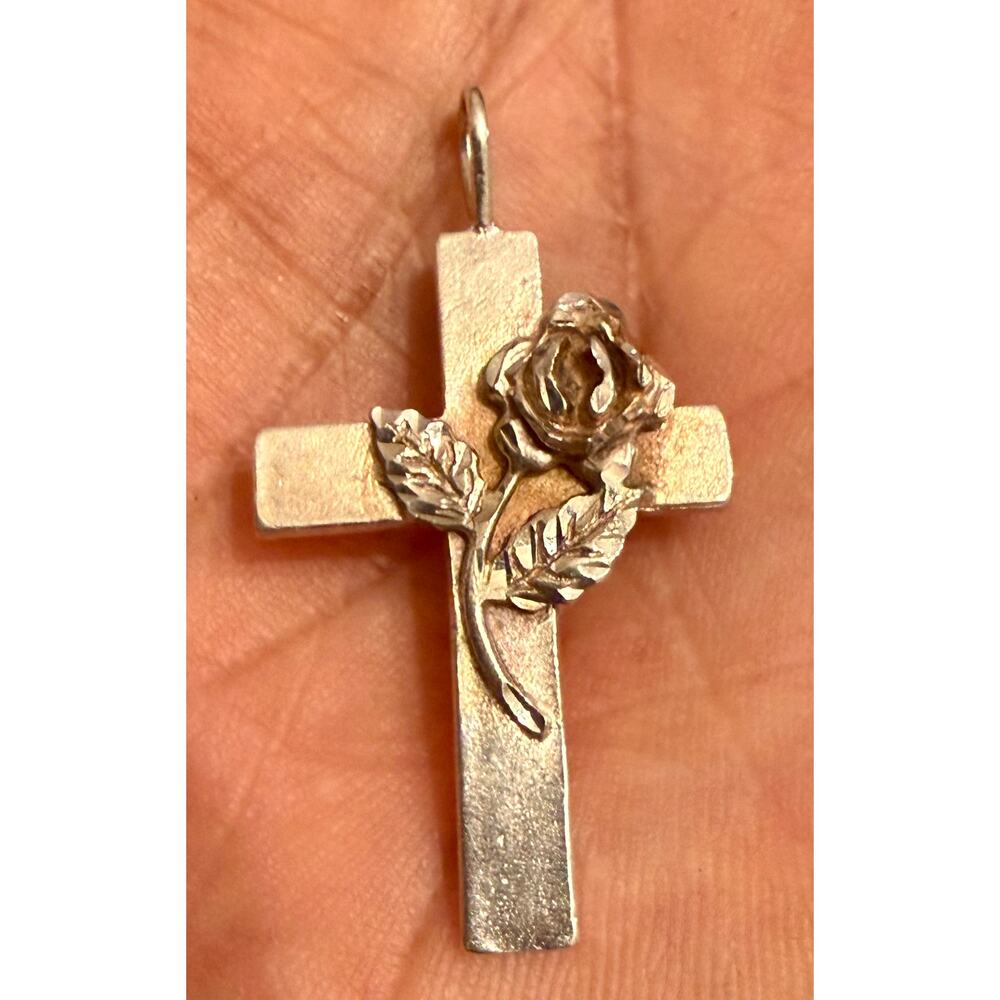 Vintage Cross  Sterling Silver 925 Pendant Charm Authentic